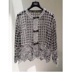 90s Sheer Grid Rouleau Jacket